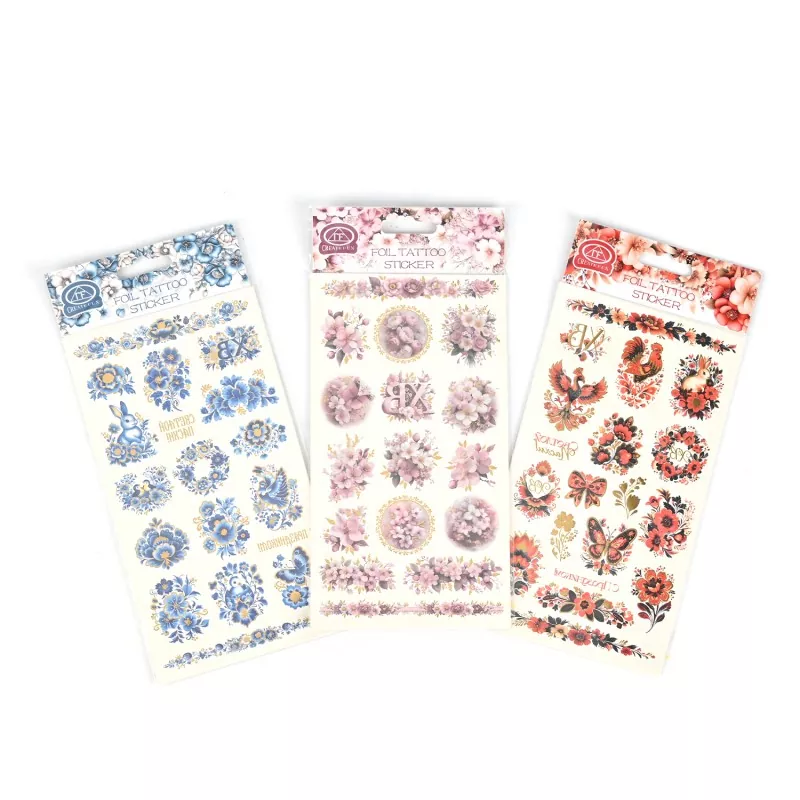 สติ๊กเกอร์รอยสักชั่วคราวสีสันสดใส